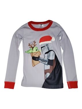 Hanna Andersson +  Star Wars Mandalorian Christmas Pajama Top Size 8 130cm